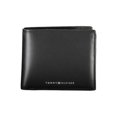 Cartera elegante de cuero negro de Tommy Hilfiger para el hombre moderno