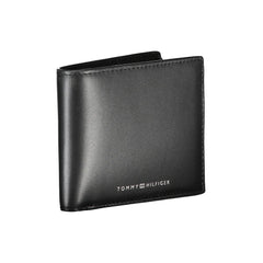 Cartera elegante de cuero negro de Tommy Hilfiger para el hombre moderno