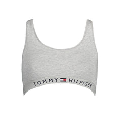 Sujetador deportivo Tommy Hilfiger de algodón gris para mujer