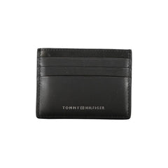 Tarjetero Tommy Hilfiger Chic de piel negra con detalles en contraste