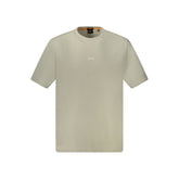 Camiseta de algodón beige de Hugo Boss