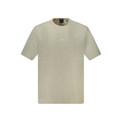 Camiseta de algodón beige de Hugo Boss