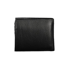 Elegante cartera de cuero negro de Tommy Hilfiger con amplio espacio de almacenamiento
