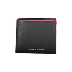 Cartera elegante de cuero negro de Tommy Hilfiger