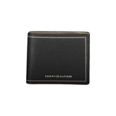 Cartera doble para tarjetas de cuero negro de Tommy Hilfiger