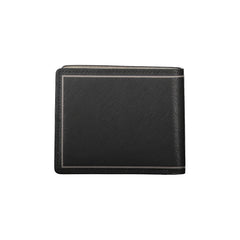 Cartera doble para tarjetas de cuero negro de Tommy Hilfiger