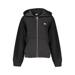 Sudadera con capucha de algodón negra para mujer de Tommy Hilfiger