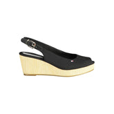Sandalias de cuero negro Tommy Hilfiger para mujer
