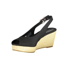 Sandalias de cuero negro Tommy Hilfiger para mujer