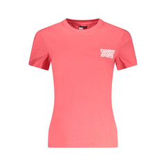 Camiseta rosa de algodón para mujer de Tommy Hilfiger