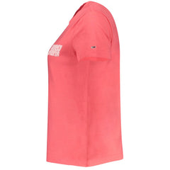 Camiseta rosa de algodón para mujer de Tommy Hilfiger