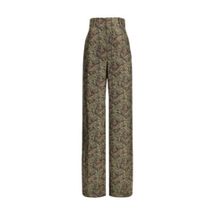Pantalones de seda con estampado paisley de Saint Laurent
