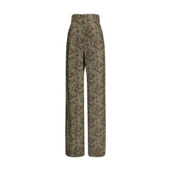 Pantalones de seda con estampado paisley de Saint Laurent