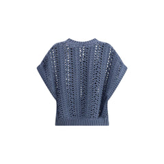 Brunello Cucinelli Chaleco De Punto De Encaje