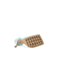 Sandalia de tela y piel azul de Bottega Veneta