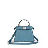 Bolso de hombro de piel azul Fendi