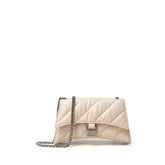 Bolso de hombro de piel beige de Balenciaga