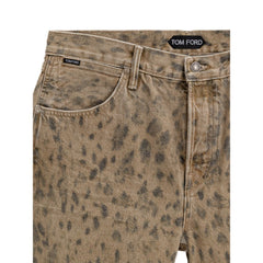 Vaqueros cónicos de algodón beige de Tom Ford