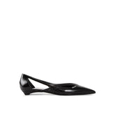 Prada Brushed Leather Cut-Out Ballerina Flats
