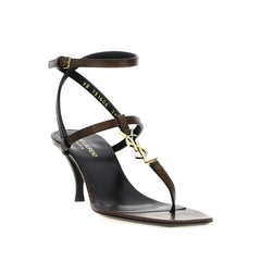 Saint Laurent Cassandra Leather Flip-Flop Sandals
