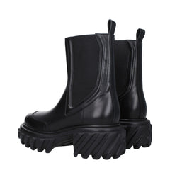 Off-White Black Leather Ankle