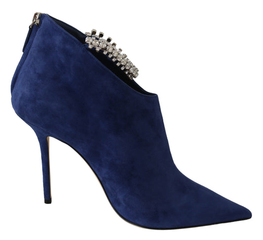 Botas de tacón con tiras de cristal azul Pop de Jimmy Choo