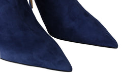 Botas de tacón con tiras de cristal azul Pop de Jimmy Choo