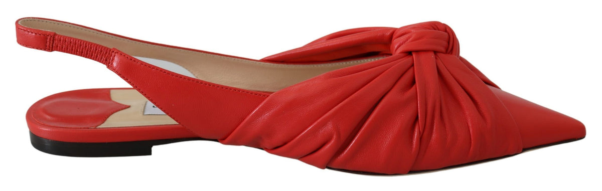 Jimmy Choo Chic - Zapatos planos de cuero con punta roja