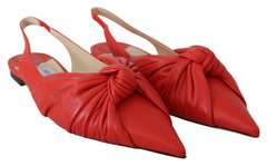 Jimmy Choo Chic - Zapatos planos de cuero con punta roja