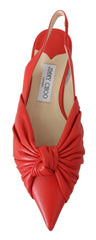 Jimmy Choo Chic - Zapatos planos de cuero con punta roja