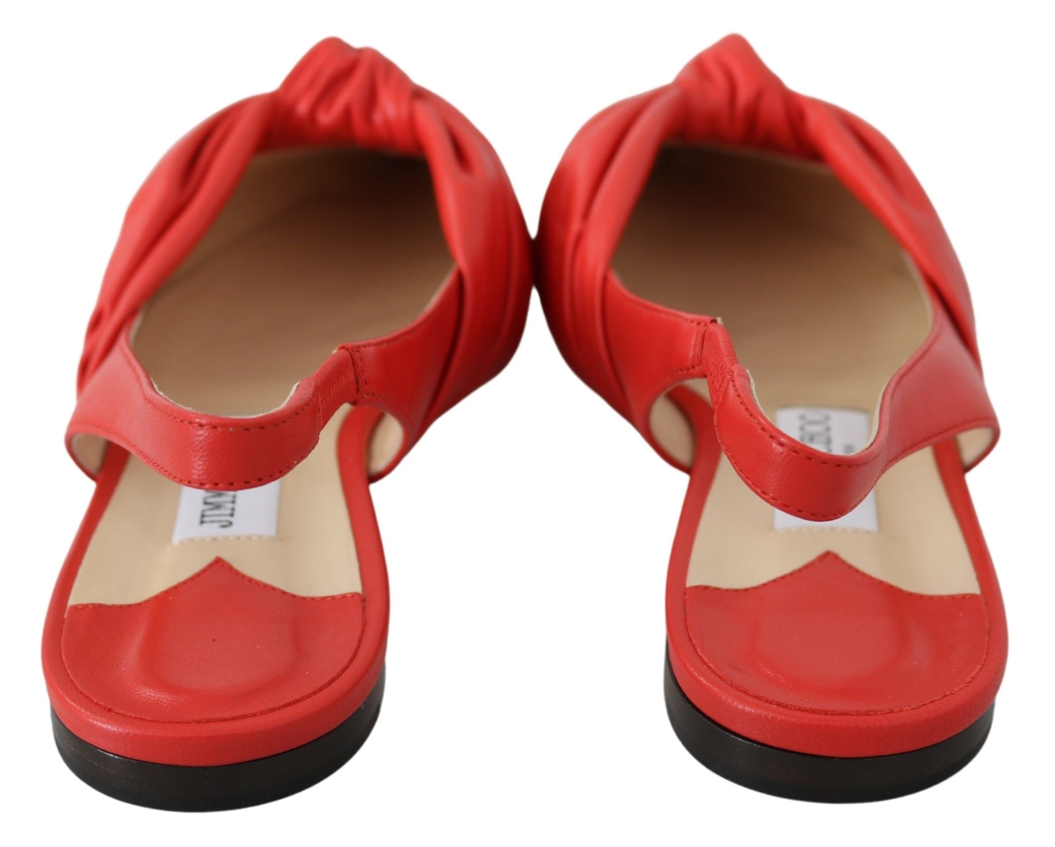Jimmy Choo Chic - Zapatos planos de cuero con punta roja