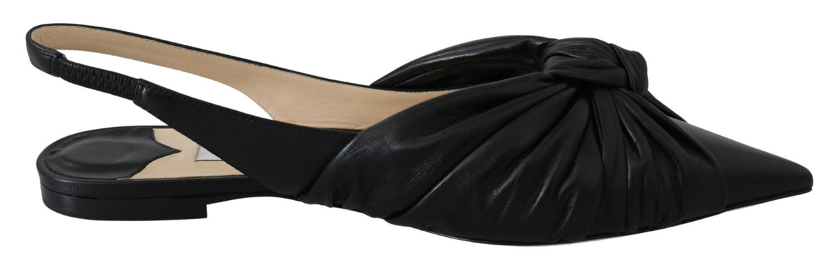 Elegantes zapatos planos de cuero con punta puntiaguda de Jimmy Choo