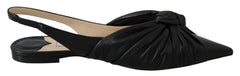 Elegantes zapatos planos de cuero con punta puntiaguda de Jimmy Choo