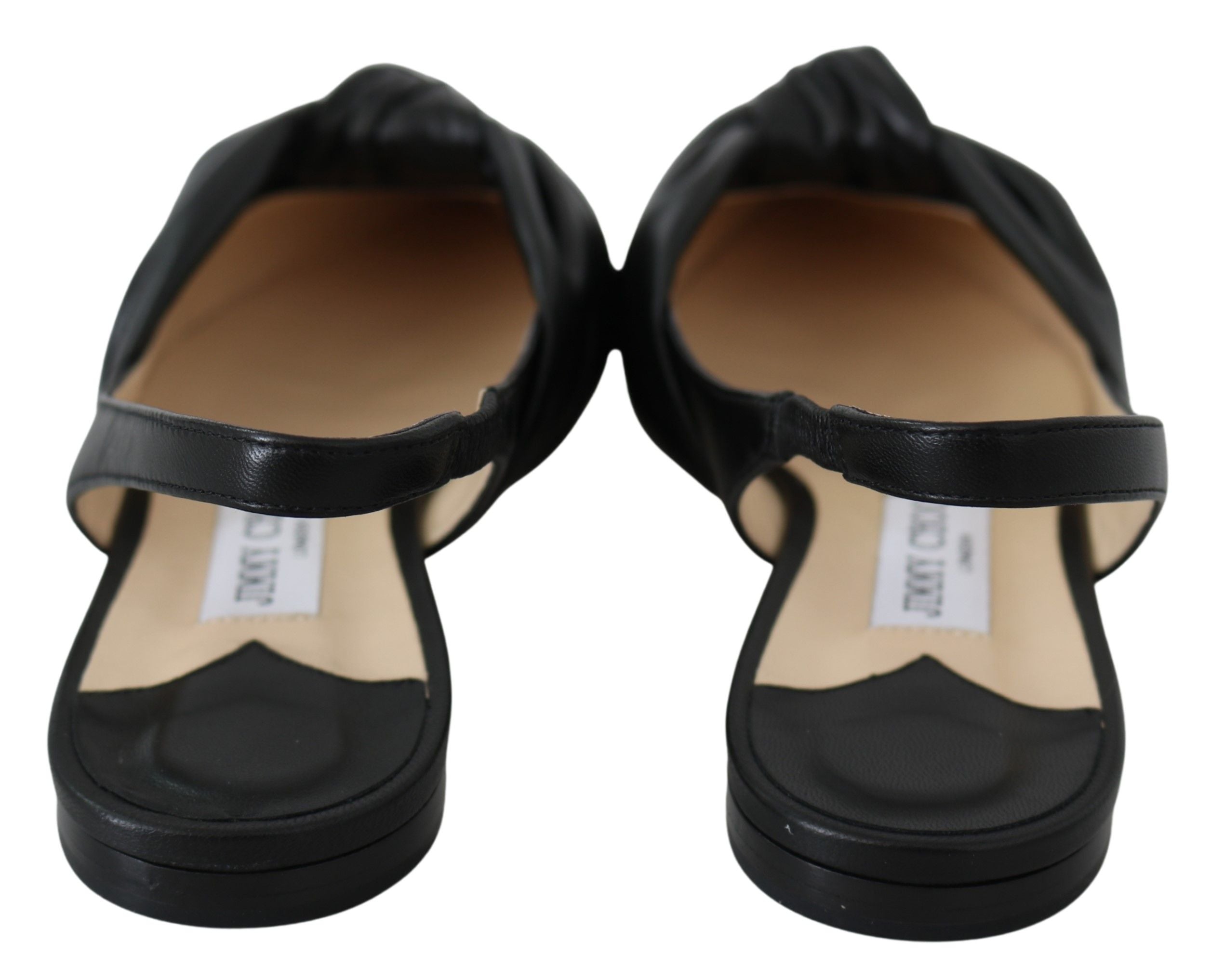 Elegantes zapatos planos de cuero con punta puntiaguda de Jimmy Choo