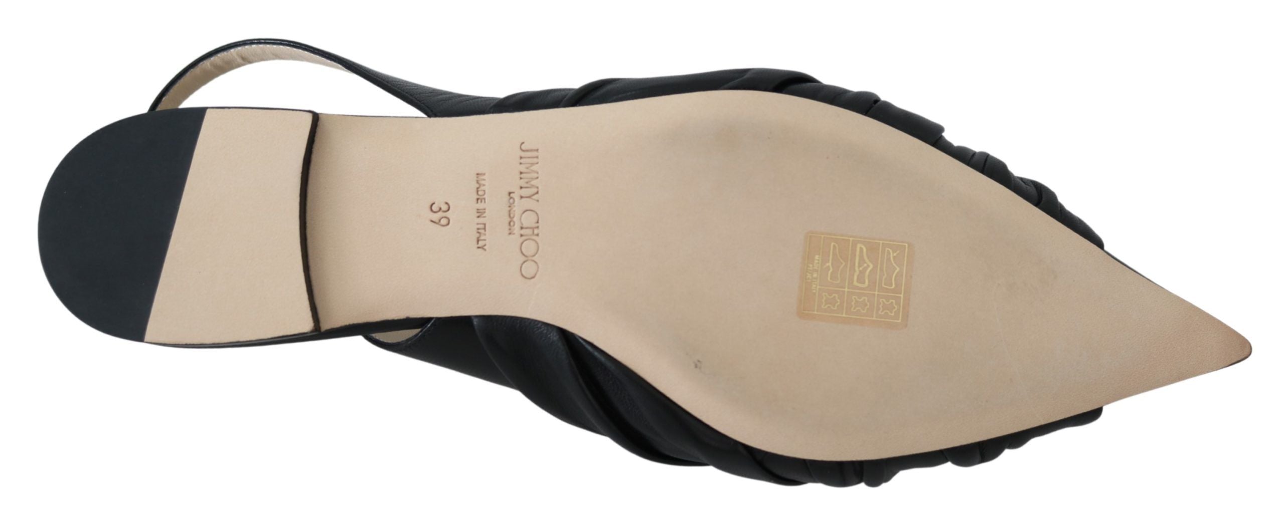 Elegantes zapatos planos de cuero con punta puntiaguda de Jimmy Choo
