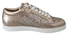 Zapatillas Jimmy Choo Ballet de cuero rosa con purpurina