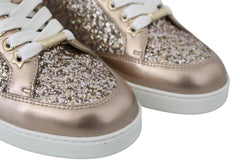 Zapatillas Jimmy Choo Ballet de cuero rosa con purpurina