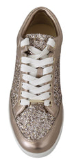 Zapatillas Jimmy Choo Ballet de cuero rosa con purpurina