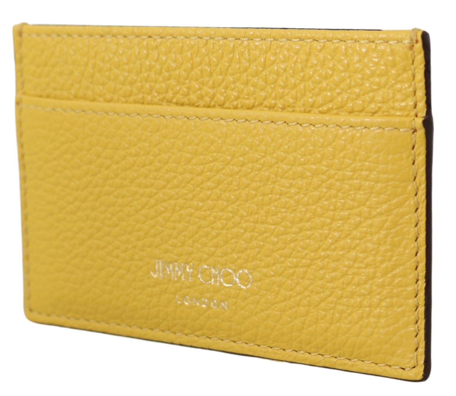 Tarjetero de piel amarillo sol de Jimmy Choo