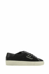 Zapatillas bajas elegantes de lona y cuero negro de Saint Laurent