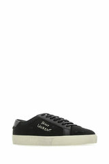 Zapatillas bajas elegantes de lona y cuero negro de Saint Laurent