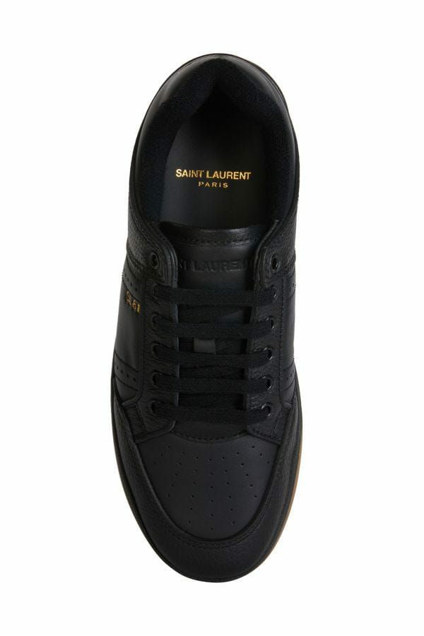 Zapatillas bajas elegantes de cuero negro de Saint Laurent
