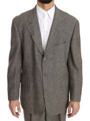 Traje elegante de lana marrón claro para hombre de Fendi