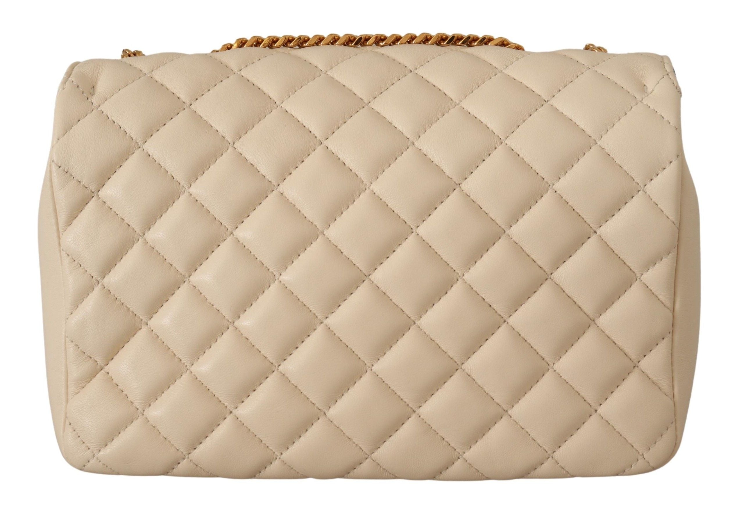 Elegante bolso de hombro de piel napa blanca de Versace