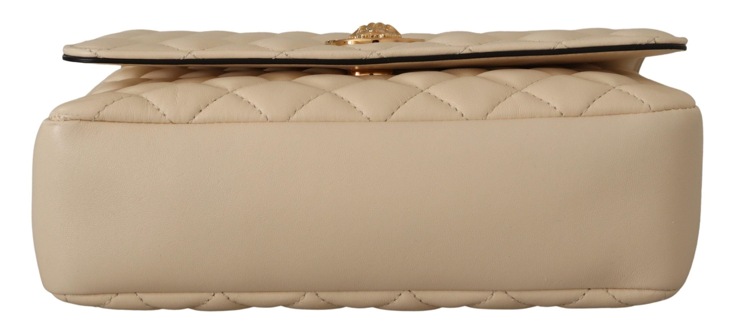 Elegante bolso de hombro de piel napa blanca de Versace