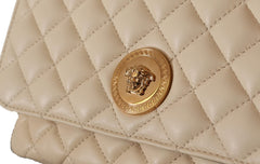 Elegante bolso de hombro de piel napa blanca de Versace