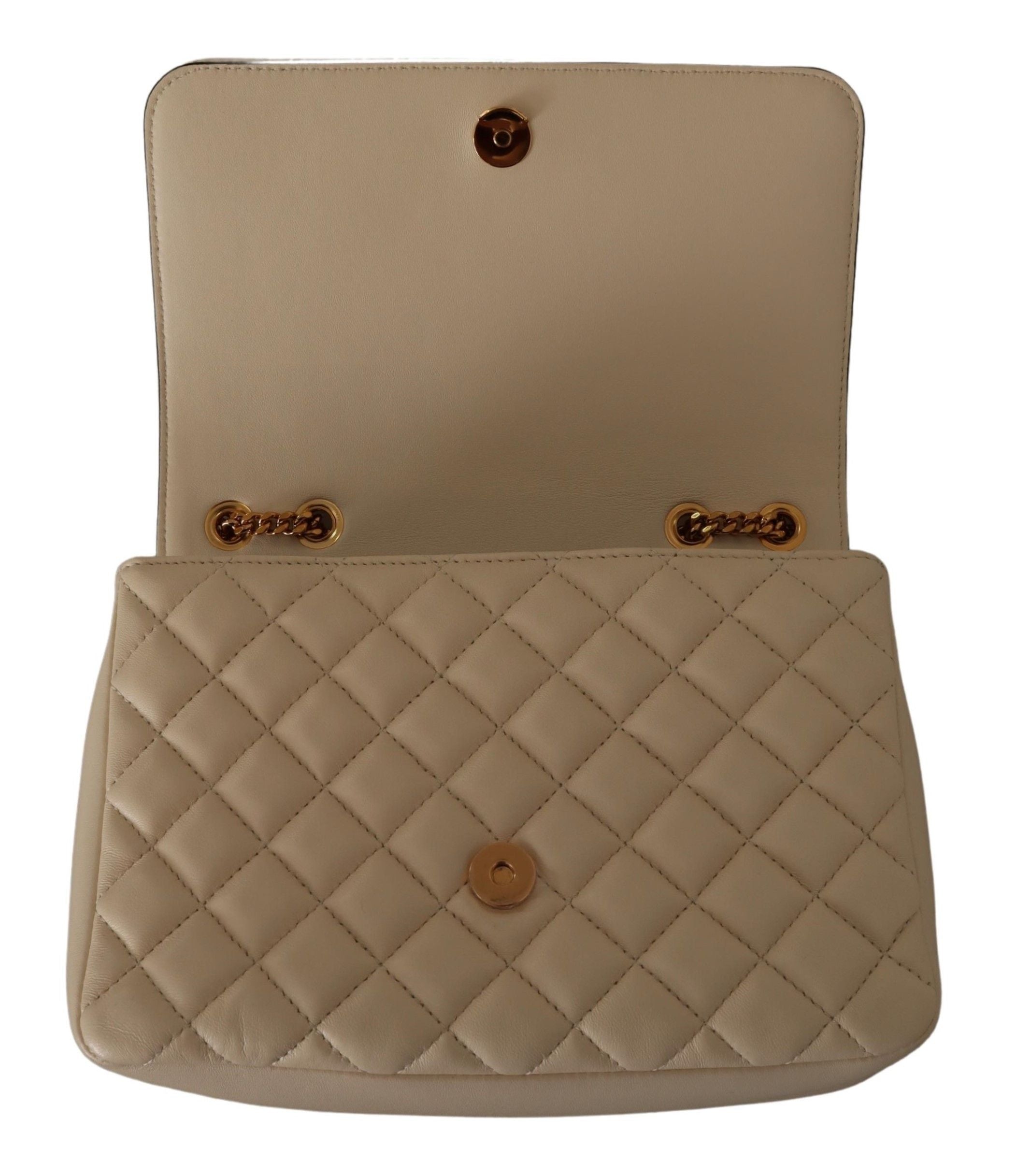 Elegante bolso de hombro de piel napa blanca de Versace