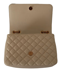 Elegante bolso de hombro de piel napa blanca de Versace