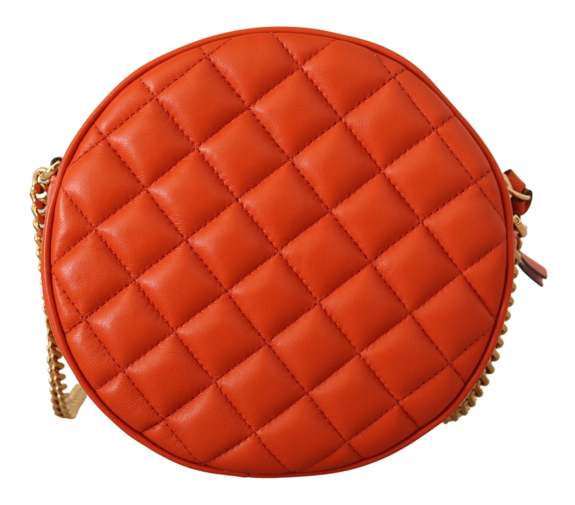 Bolso bandolera elegante de piel napa redondo de Versace