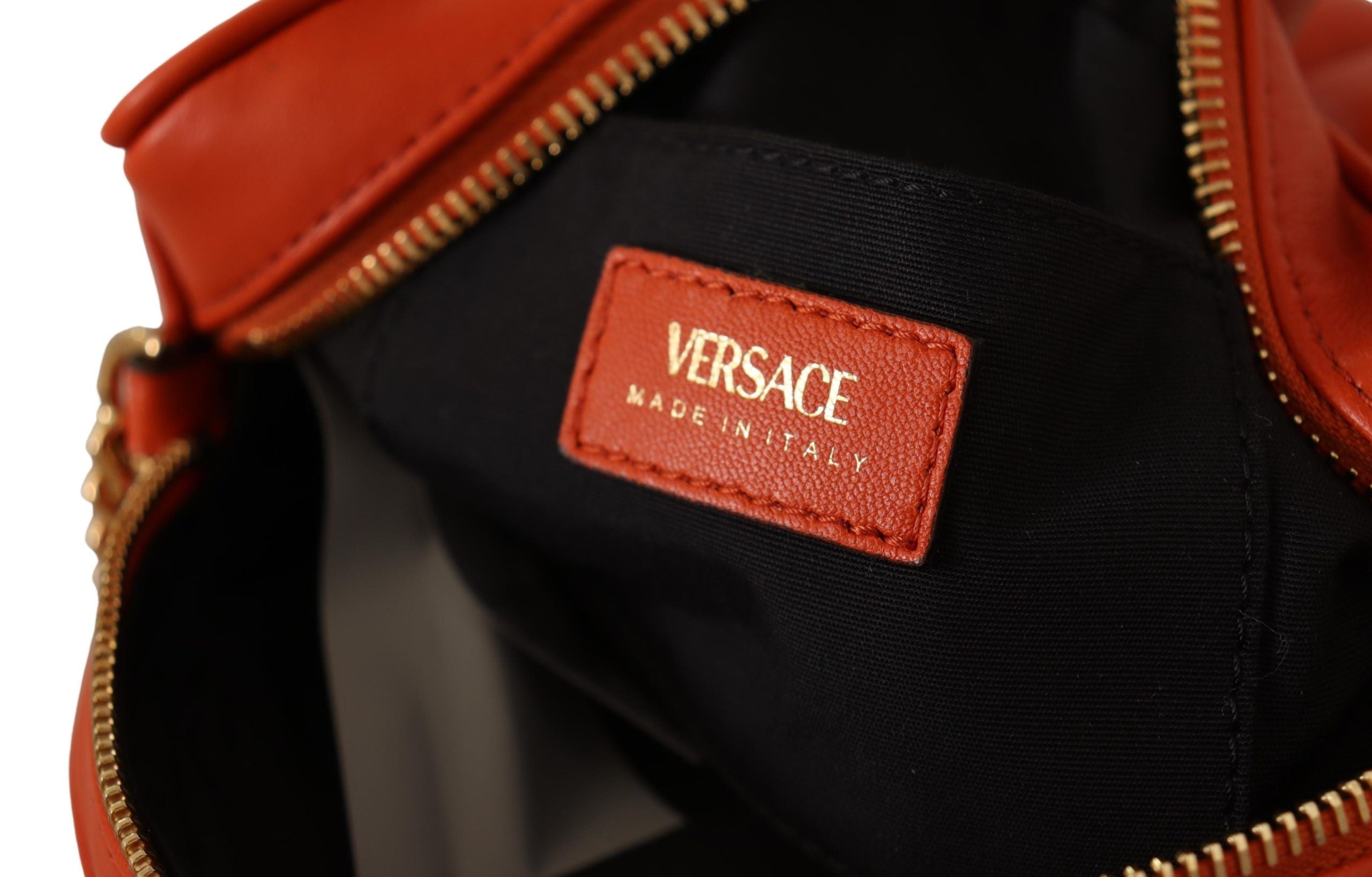 Bolso bandolera elegante de piel napa redondo de Versace